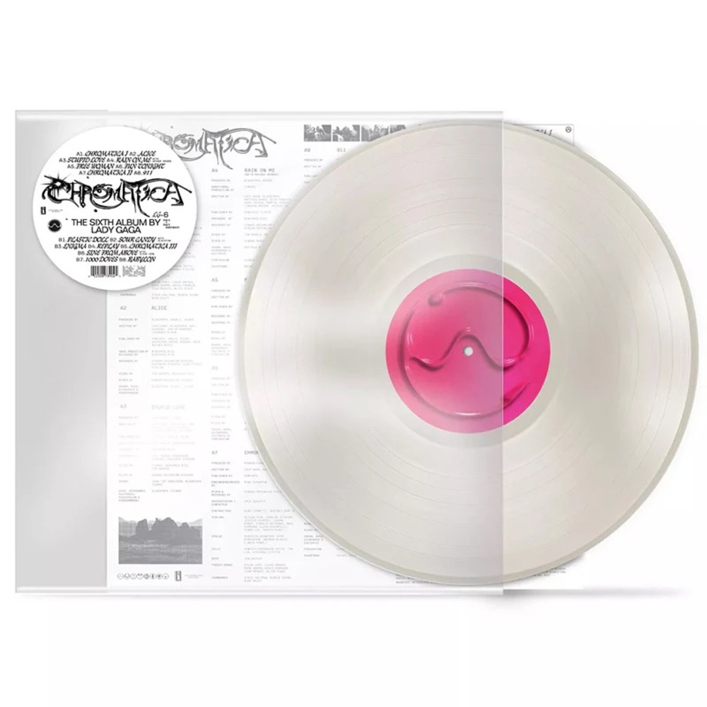 Lady Gaga Chromatica vinyl record - Clear with pink centre NWT